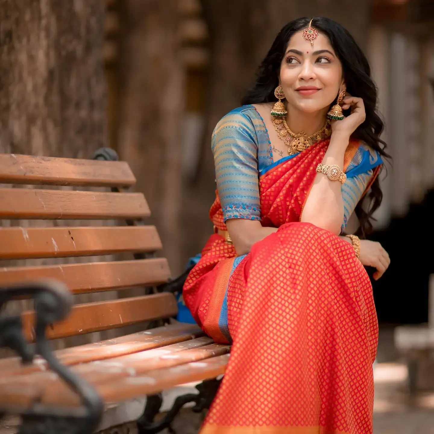 TV Actress Ramya Subramanian In Orange Saree